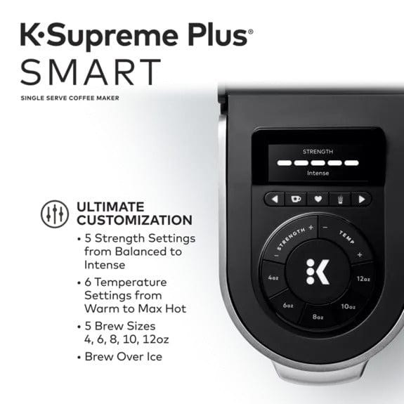 K-Supreme Plus® SMART Single Serve Coffee Maker - Black Stainless Steel - Keurig Coffeemakers