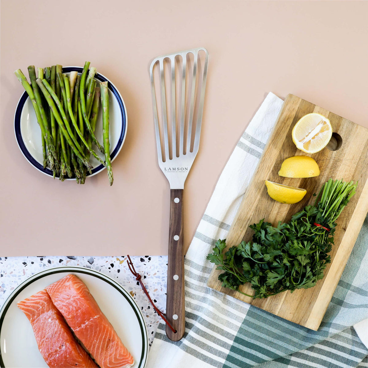 Lamson Lamson Premier 20&quot; BBQ Slotted Fish &amp; Vegetable Turner - Walnut