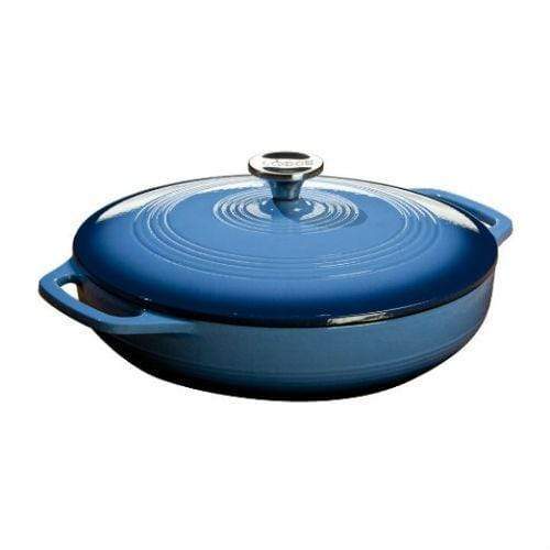 Lodge Color Enamel Cast Iron 3 qt. Covered Casserole - Caribbean Blue - Cast Iron Cookware