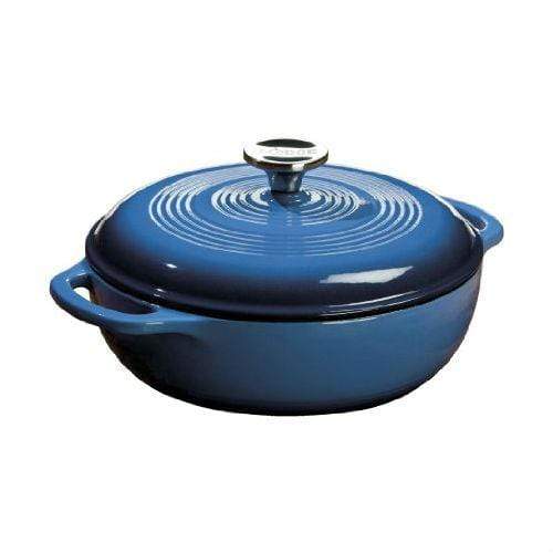 Lodge Color Enamel Cast Iron 3 qt. Dutch Oven - Caribbean Blue - Cast Iron Cookware