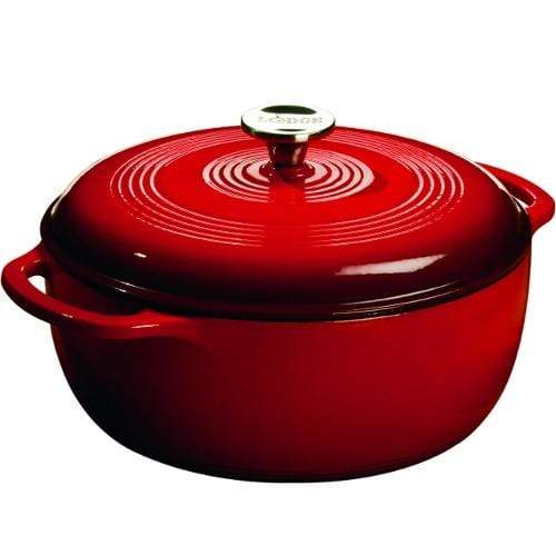 Lodge Color Enamel Cast Iron Dutch Oven Island Spice Red