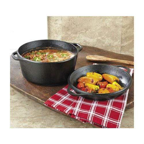 Lodge Pro Logic Cast Iron 5 qt. Double Dutch Oven - Cast Iron Cookware