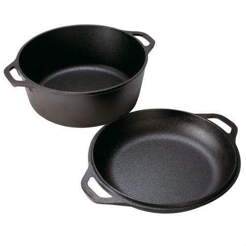 Lodge Pro Logic Cast Iron 5 qt. Double Dutch Oven - Cast Iron Cookware