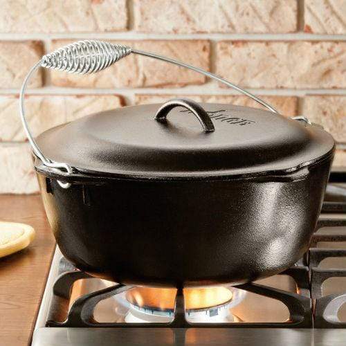 Lodge Pro Logic Cast Iron 7 qt. Dutch Oven w/Spiral Bail and Iron