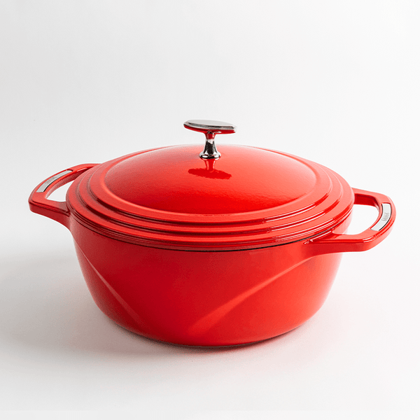 Lodge USA Enamel Enameled Cast Iron Dutch Oven Cherry on