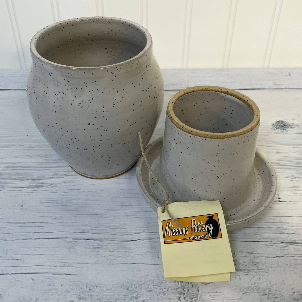 Missions Pottery Butter Crock - Pottery