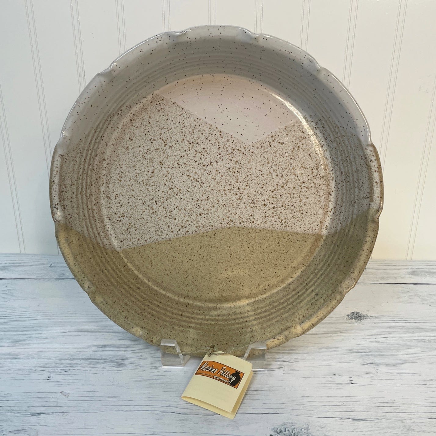 Missions Pottery Pie Plate with Scalloped Edges - Pottery