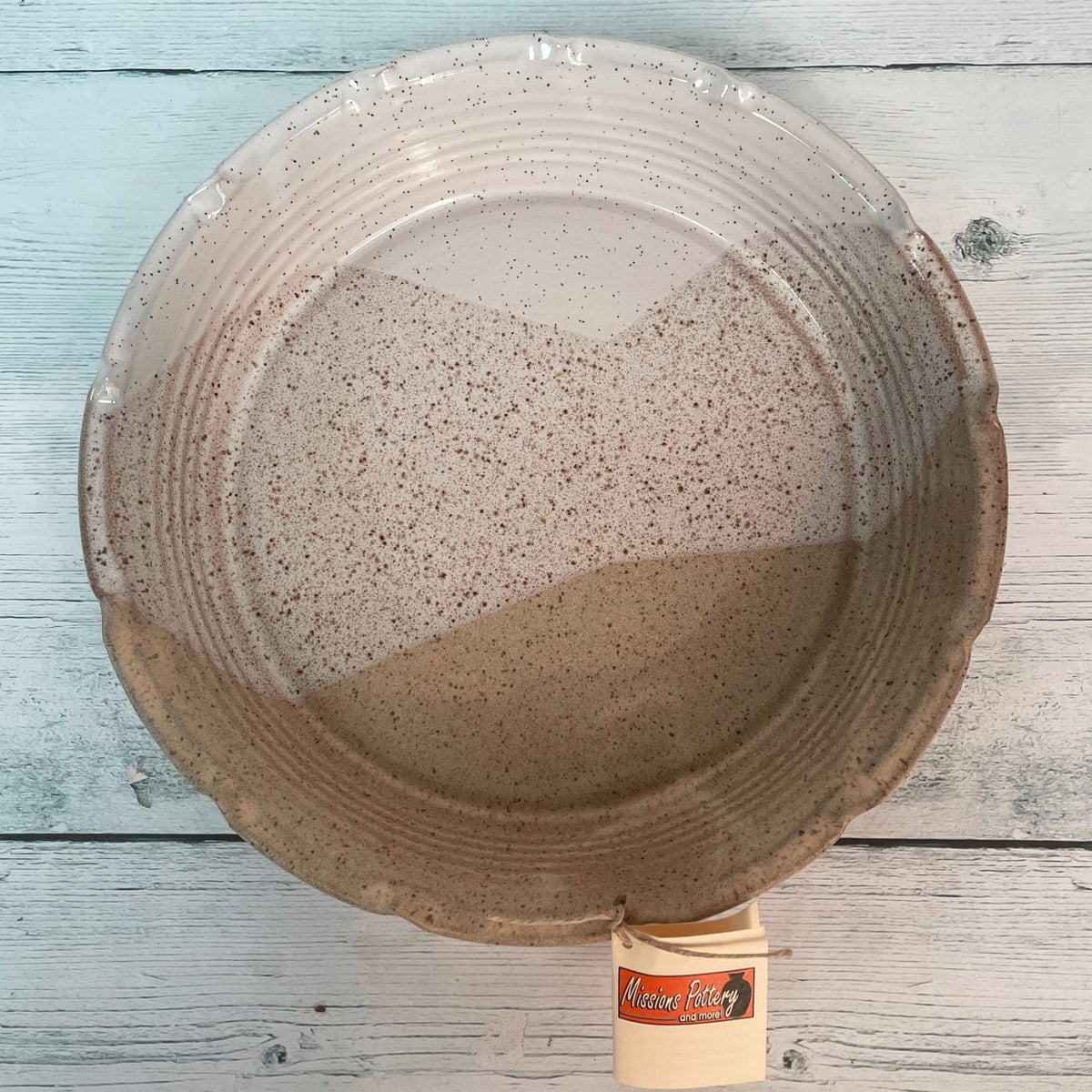 Missions Pottery Pie Plate with Scalloped Edges - Pottery