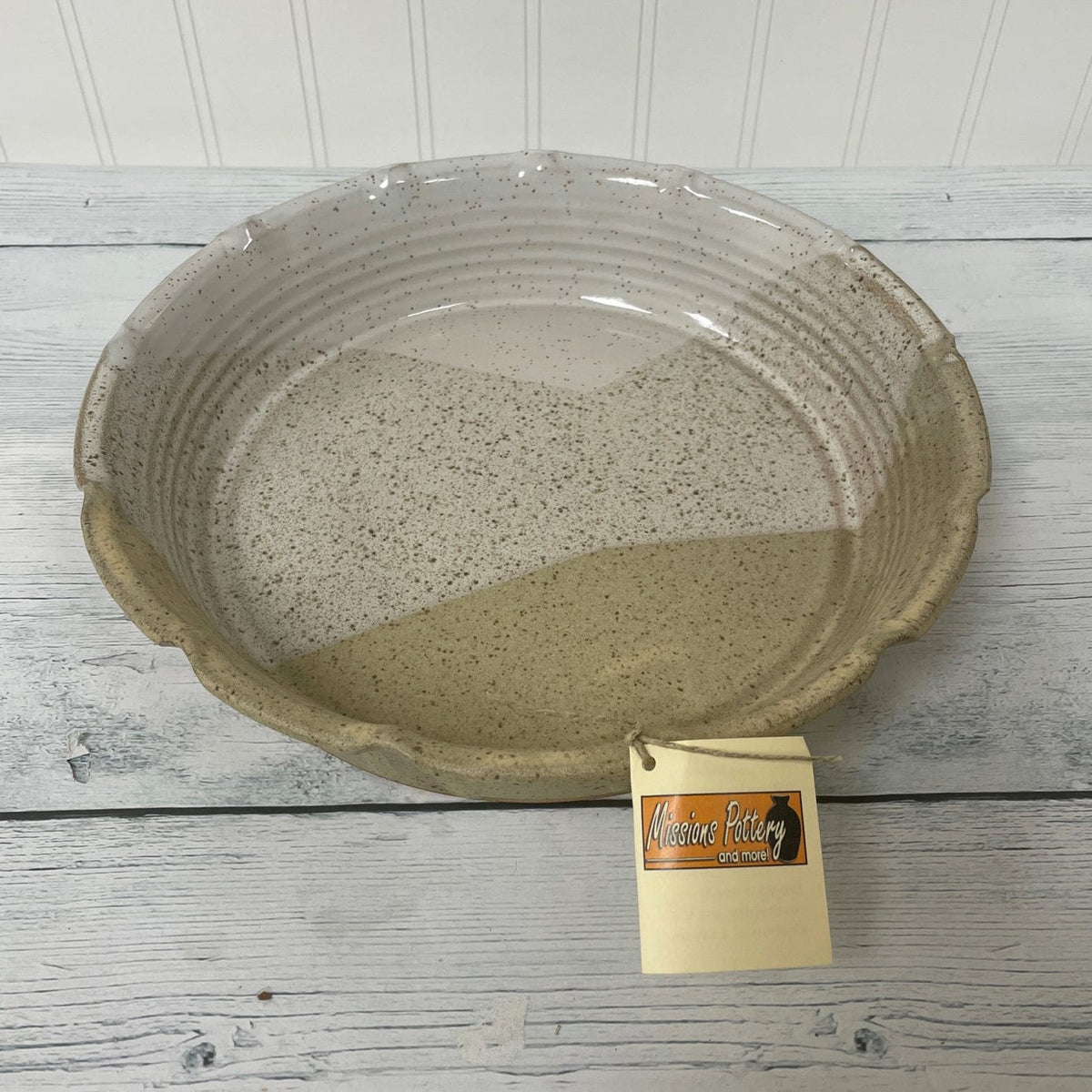 Missions Pottery Pie Plate with Scalloped Edges - Pottery