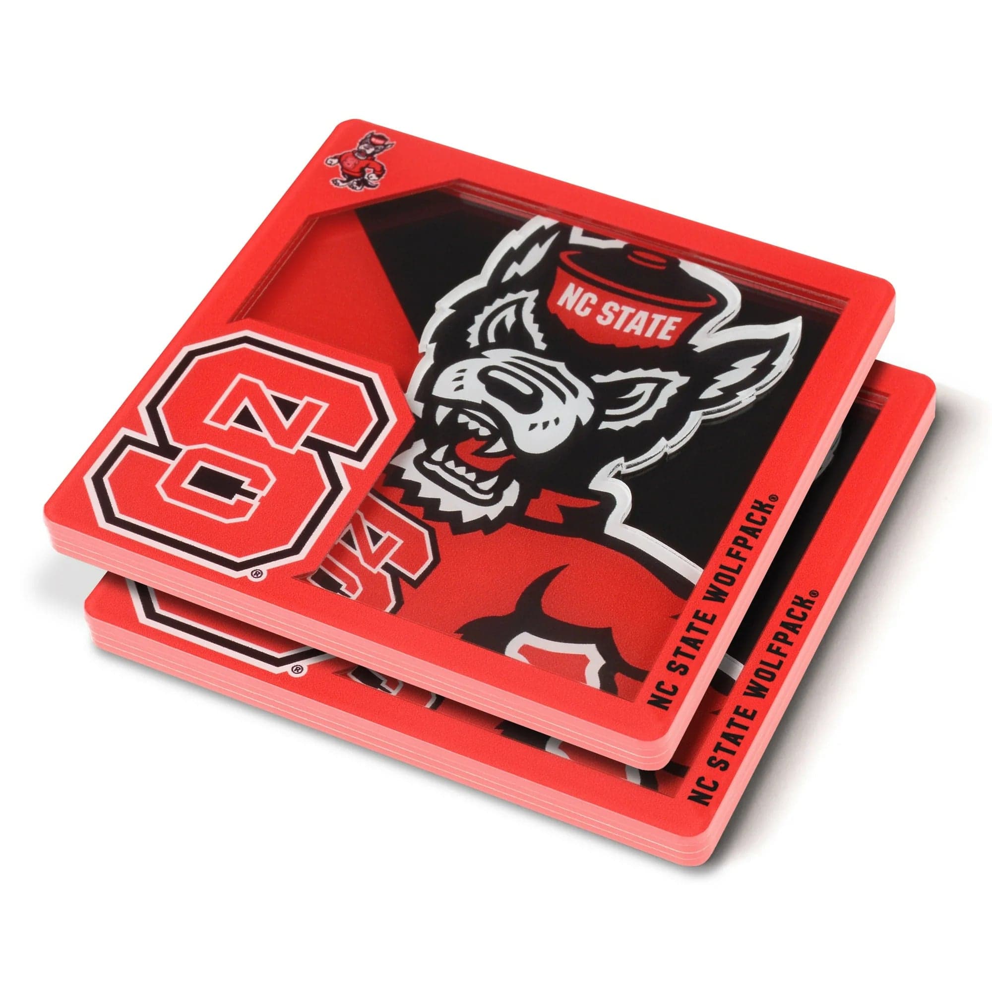 You the Fan NC State Wolfpack 3D Logo Series Coasters Set of 2