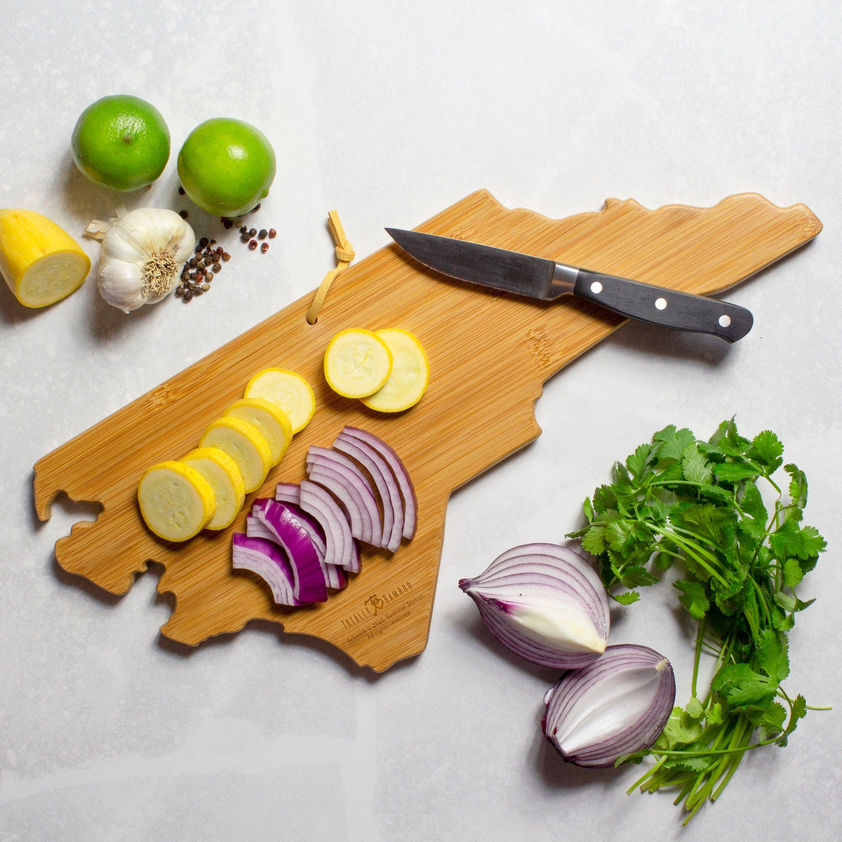 North Carolina Cutting & Serving Board With Artwork by Summer Stokes - North Carolina Gifts