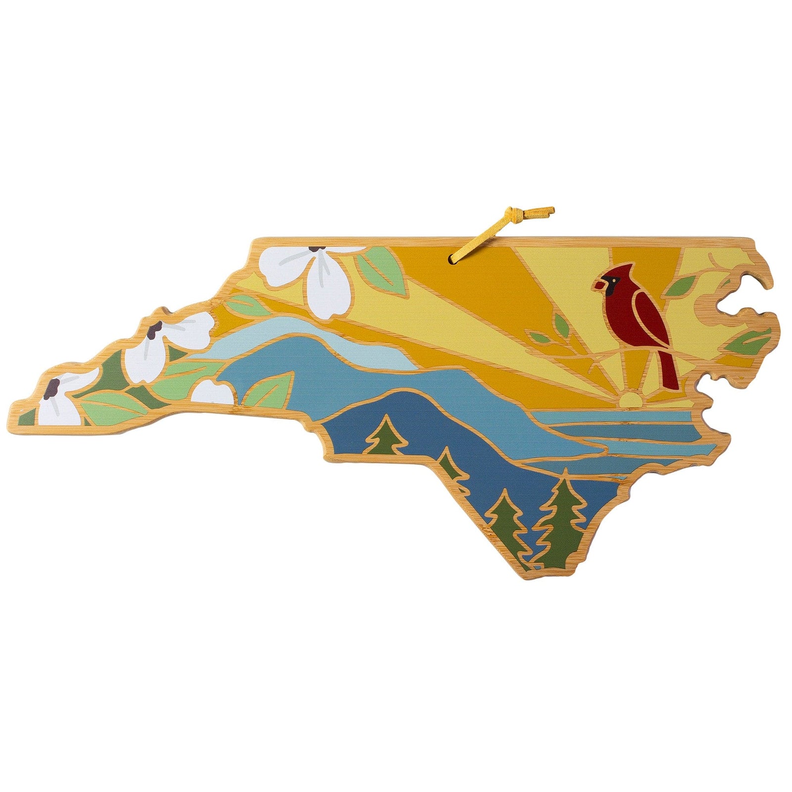 North Carolina Cutting & Serving Board With Artwork by Summer Stokes - North Carolina Gifts