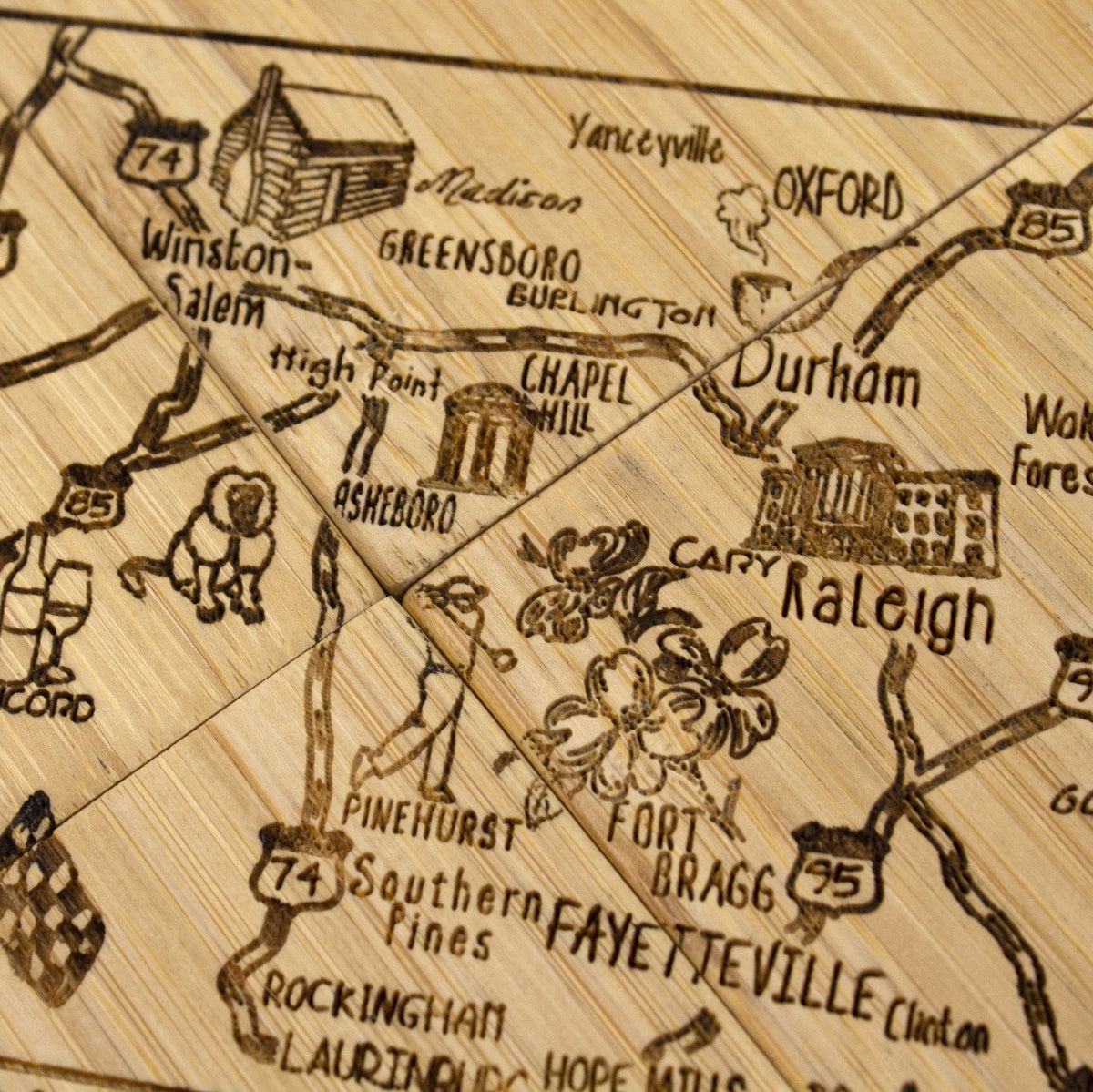 Totally Bamboo North Carolina State Puzzle 4-PC Coaster Set with Case