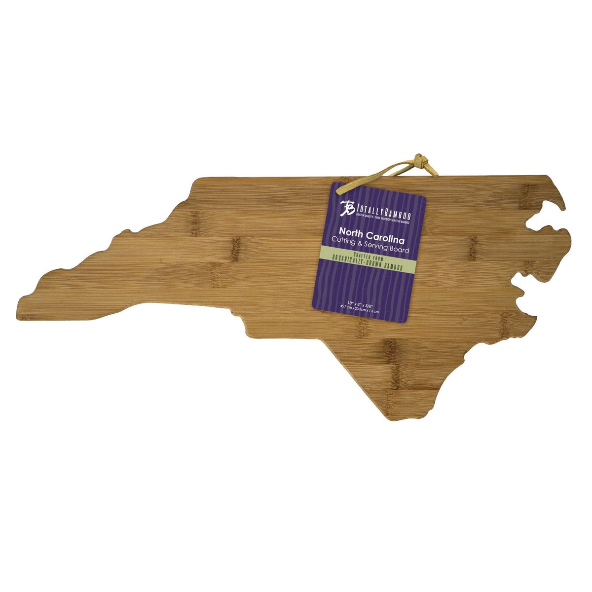 Totally Bamboo North Carolina State Shaped Bamboo Serving &amp; Cutting Board