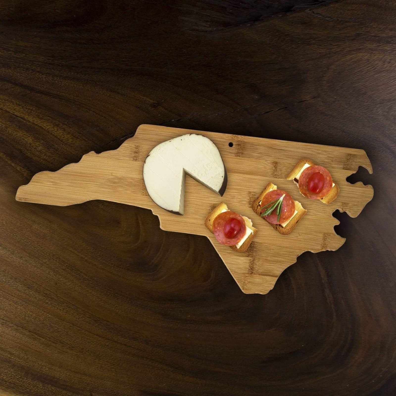 North Carolina State Shaped Bamboo Serving & Cutting Board - North Carolina Gifts