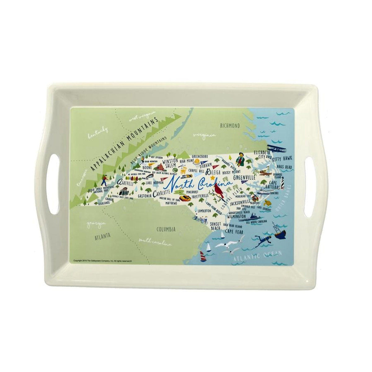 North Carolina Two Handled Tray - North Carolina Gifts