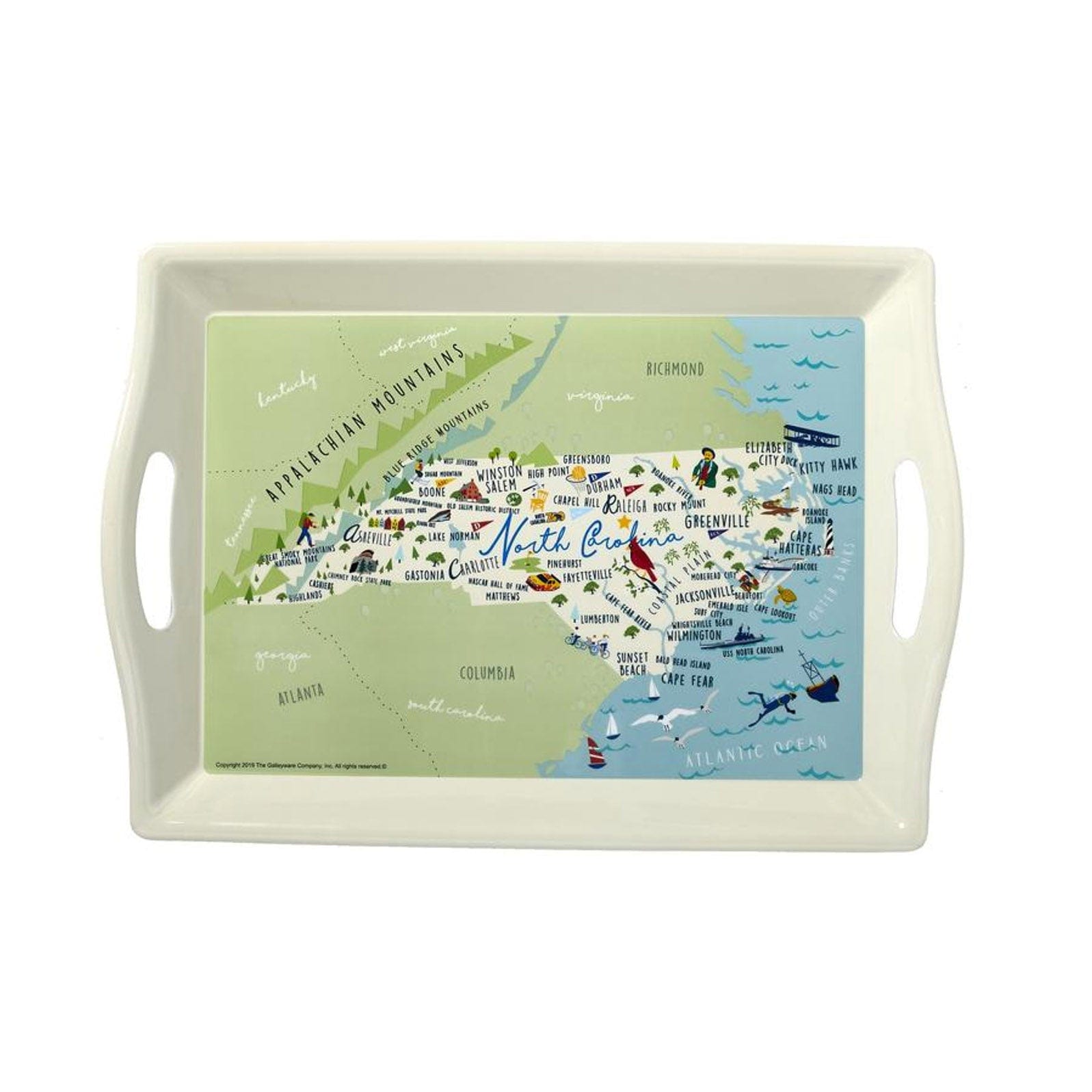 North Carolina Two Handled Tray - North Carolina Gifts
