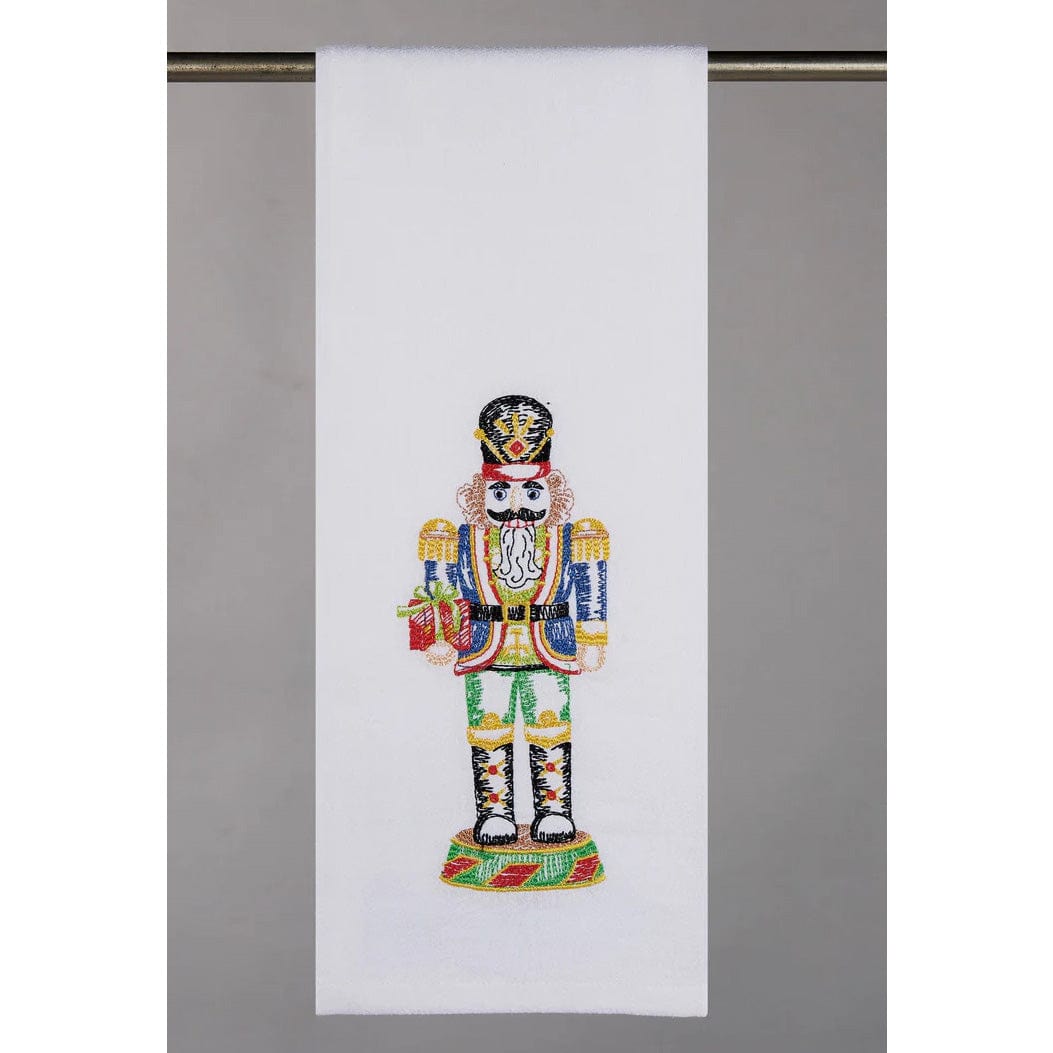 Pekin Handcraft Nutcracker Topiary Embroidered Kitchen Towel