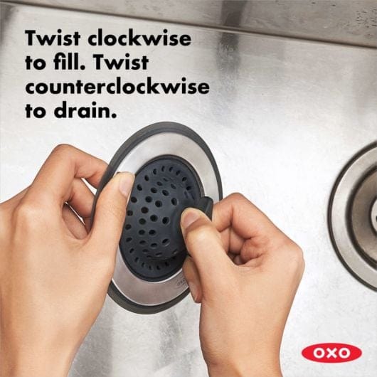 OXO 2-in-1 Silicone Sink Strainer with Stopper - Cleaning