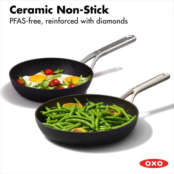 OXO Ceramic Professional Non-Stick 2-Piece Frypan Set, 8-Inch and 10-Inch - Frypans & Skillets
