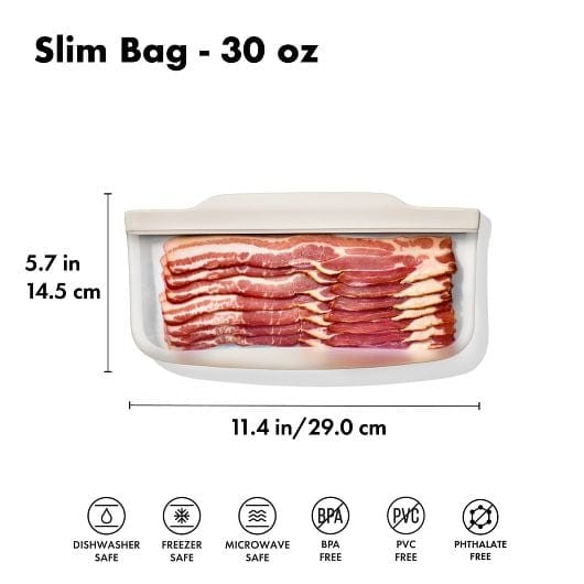 OXO Silicone 30 oz Reusable Slim Bag - Oat - Plastic Storage