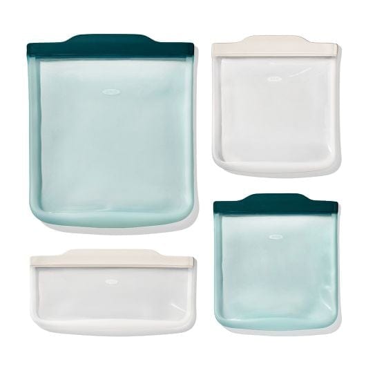 OXO Silicone Reusable Bag - 4 Piece Starter Set - Plastic Storage