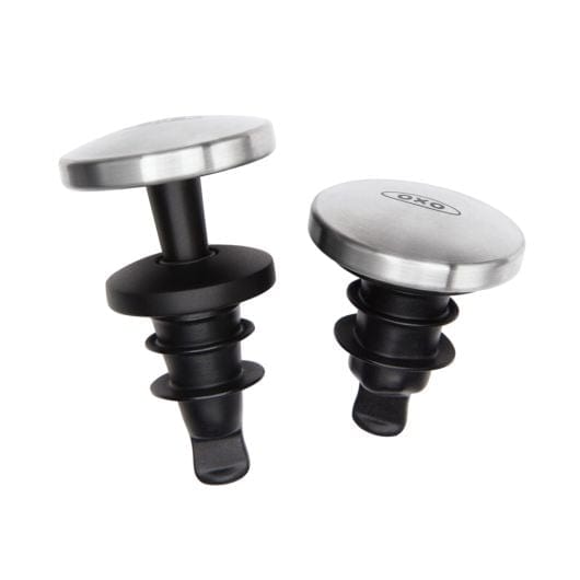 OXO Steel 2-Piece Spillproof Wine Stopper - Wine Accessories