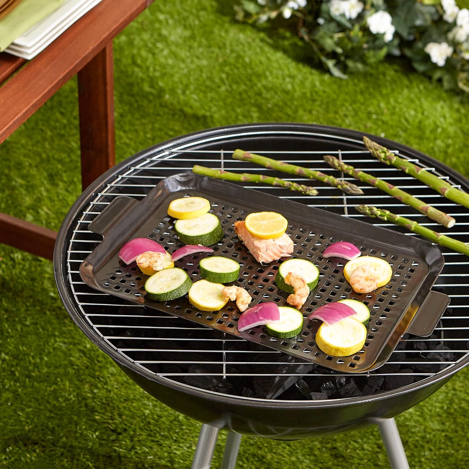 Porcelain Coated Steel BBQ Grill Tray/Pan - BBQ Tools