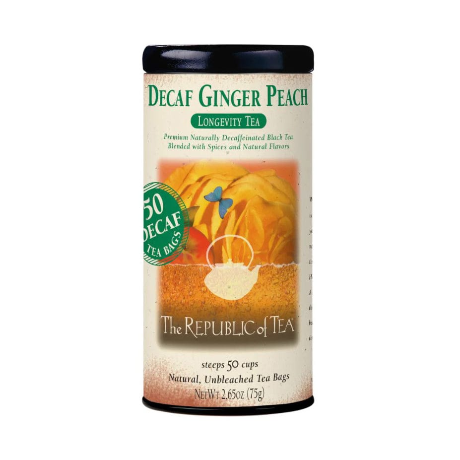 Republic of Tea Decaf Ginger Peach Black Tea Bags - Tea
