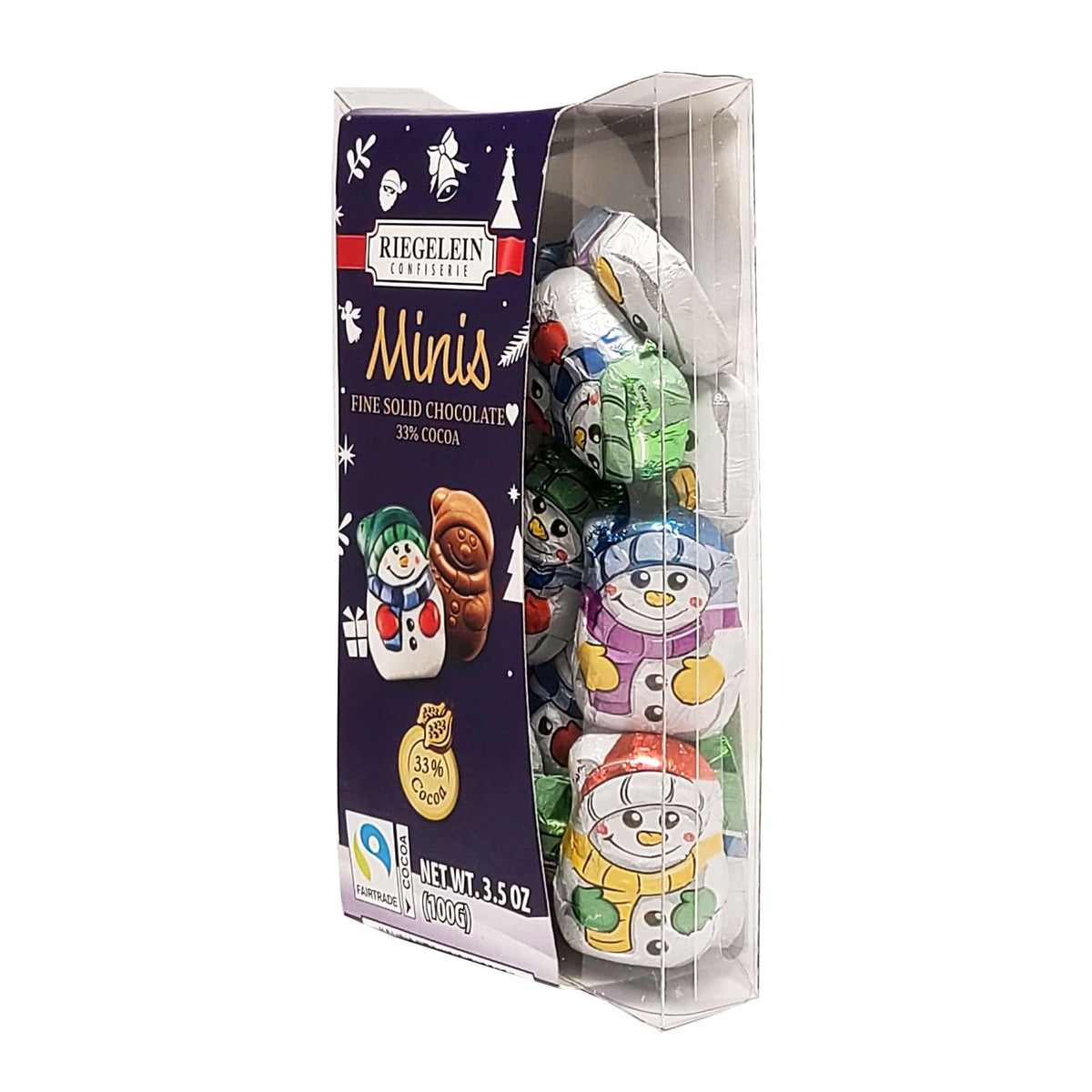 Riegelein Solid Chocolate Mini Snowman 3.5 oz - Candy