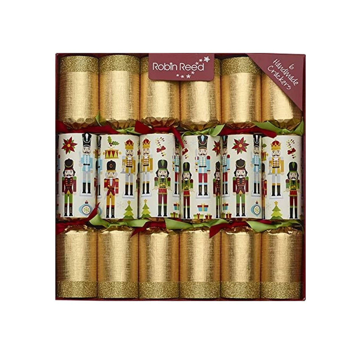 Robin Reed 12" Christmas Crackers, Heritage Nutcracker Design - Box of 6 - Seasonal Home