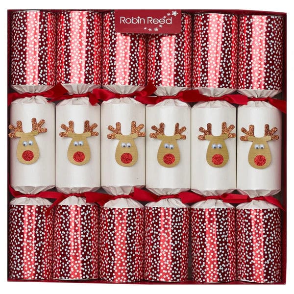Robin Reed Robin Reed 13" Christmas Crackers, Racing Reindeer - Box of 6