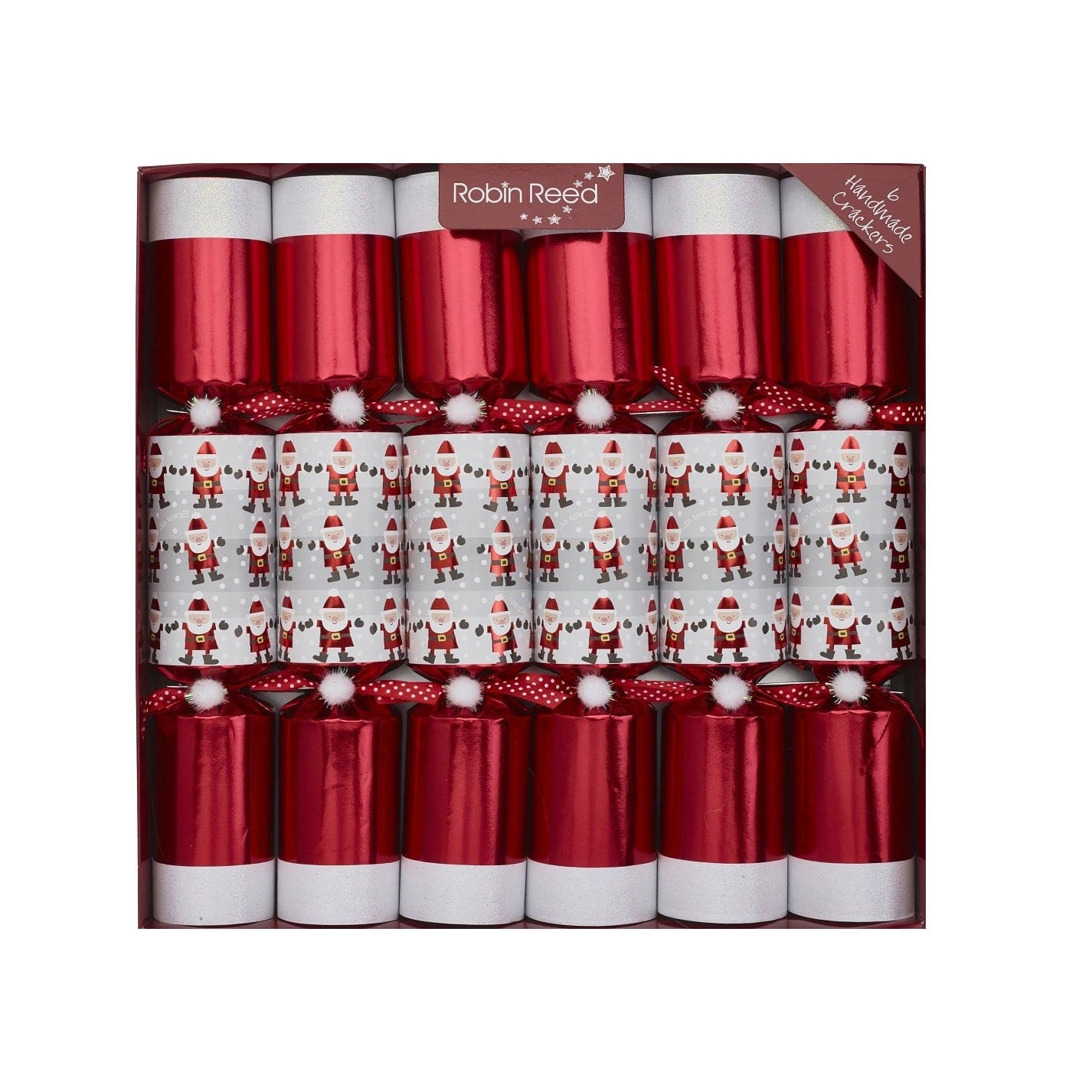 Robin Reed Robin Reed 13" Christmas Crackers, Racing Santa - Box of 6