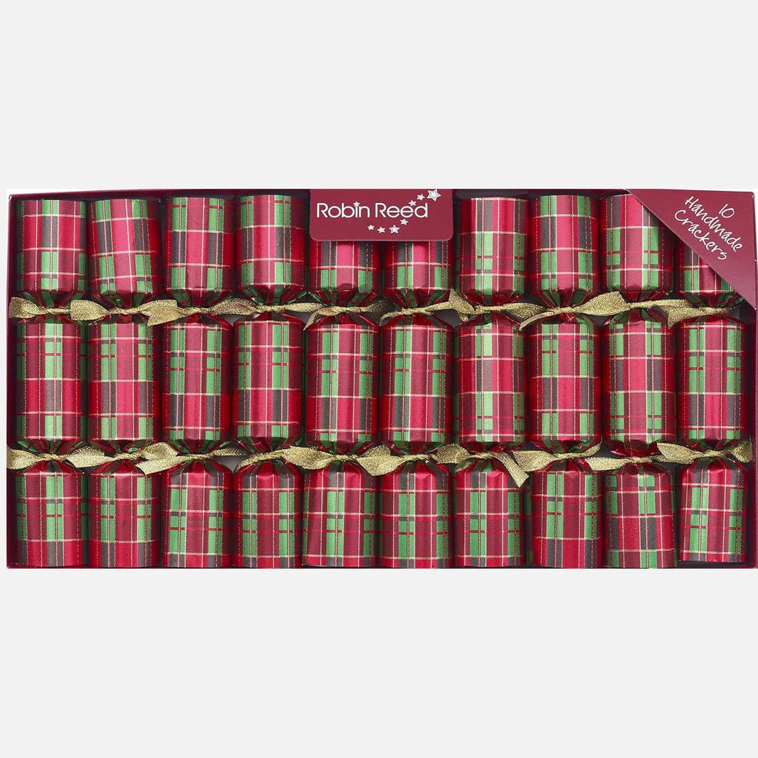 Robin Reed Robin Reed 8.5&quot; Crackers, Tartan Design - Box of 10