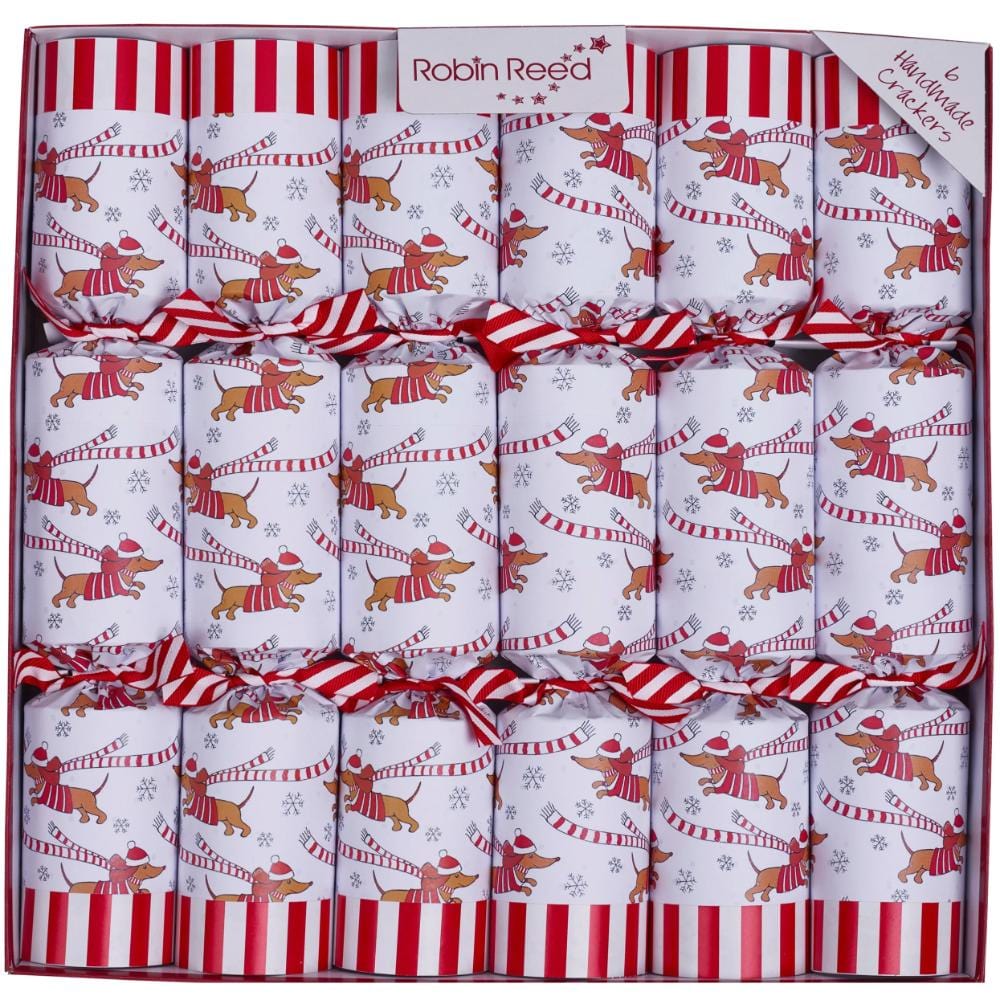 Robin Reed H5 Christmas 6pc 13″ Racing Party Crackers – Sausage Dog - Seasonal Home