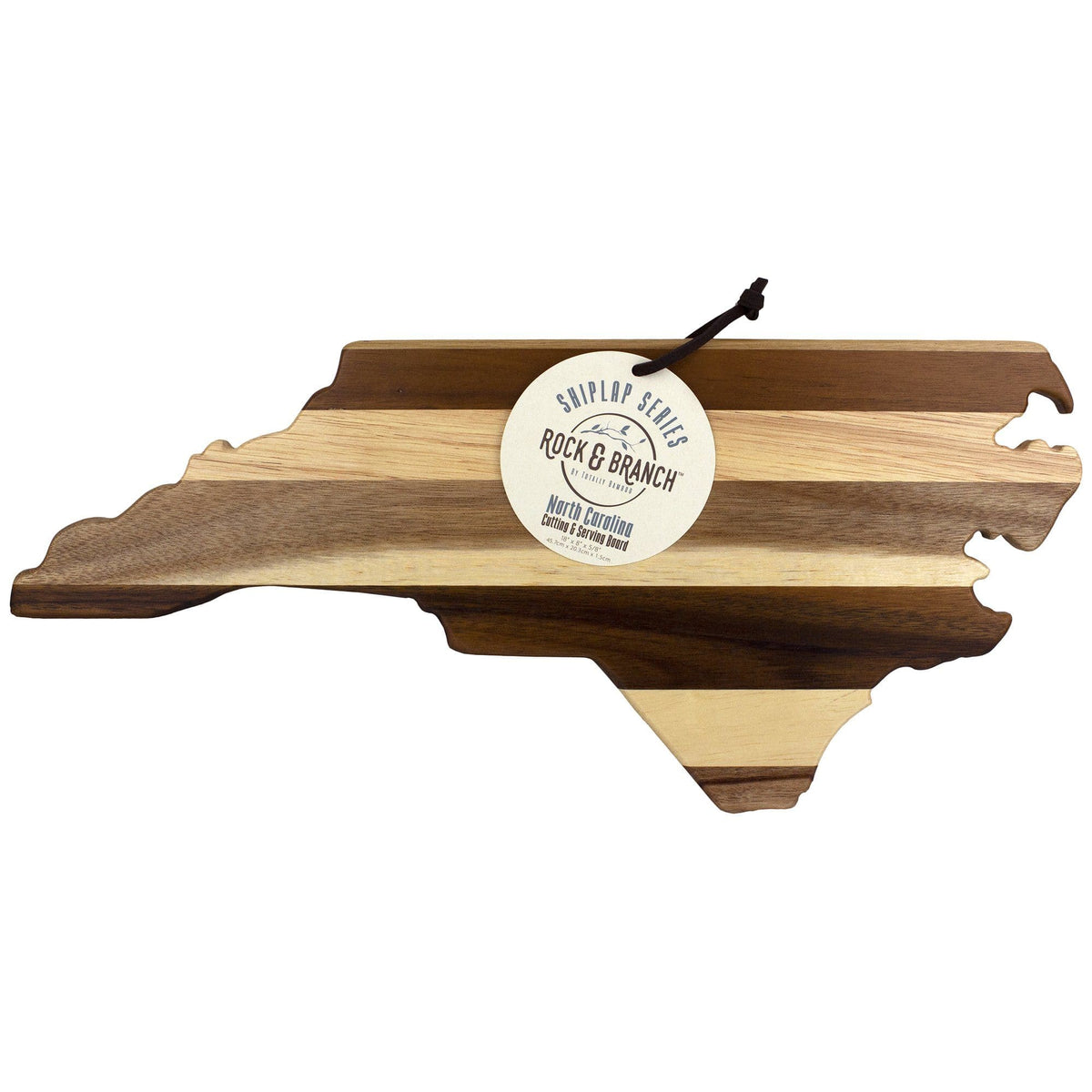 Totally Bamboo Rock &amp; Branch Shiplap Series North Carolina Shaped Wood Serving and Cutting Board