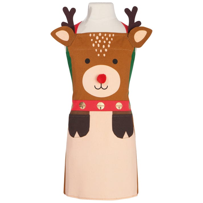 Rudolph Kid's Christmas Apron & Hat Set - Linen