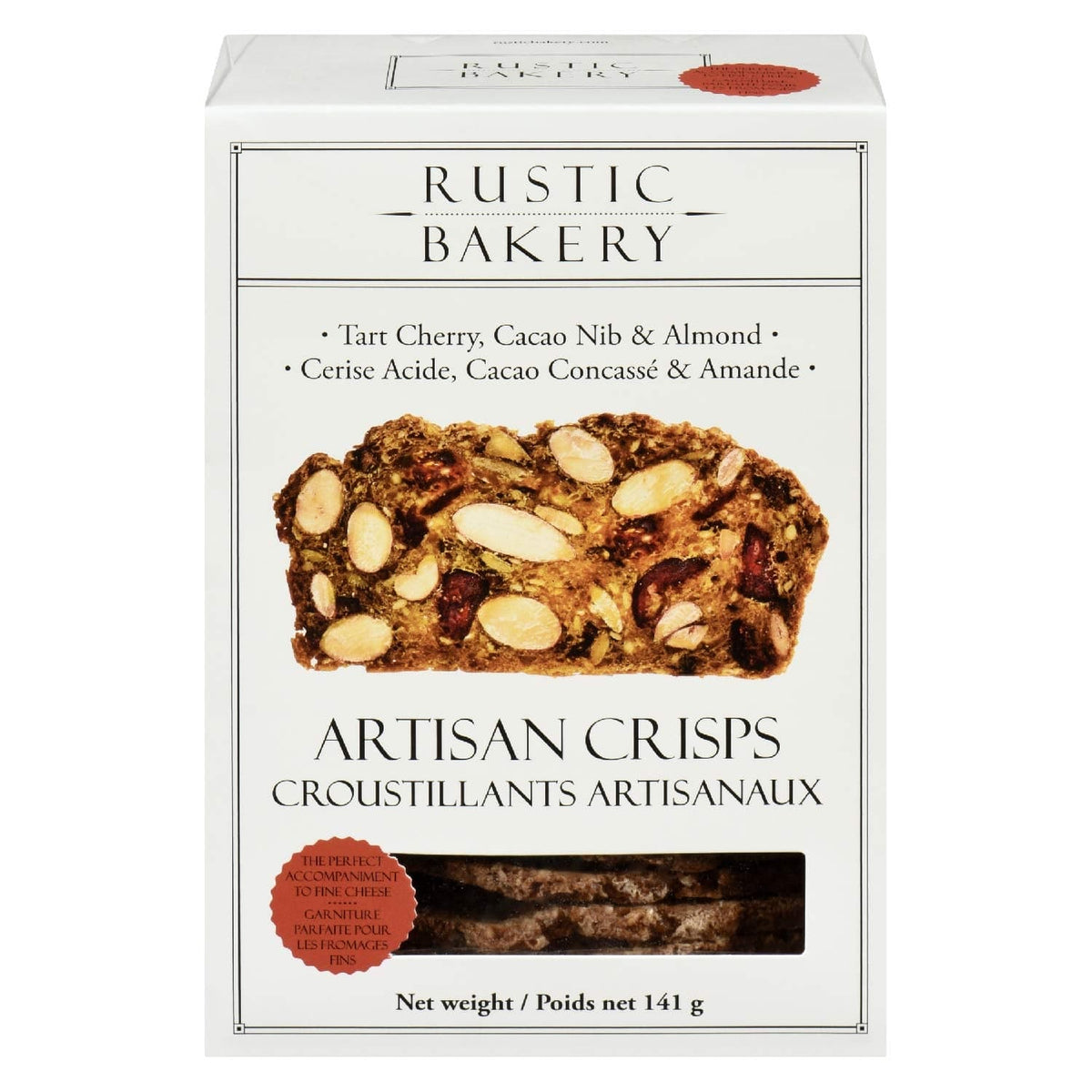 Rustic Bakery Artisan Crisps - Tart Cherry, Cacao Nib &amp; Almond - Crackers
