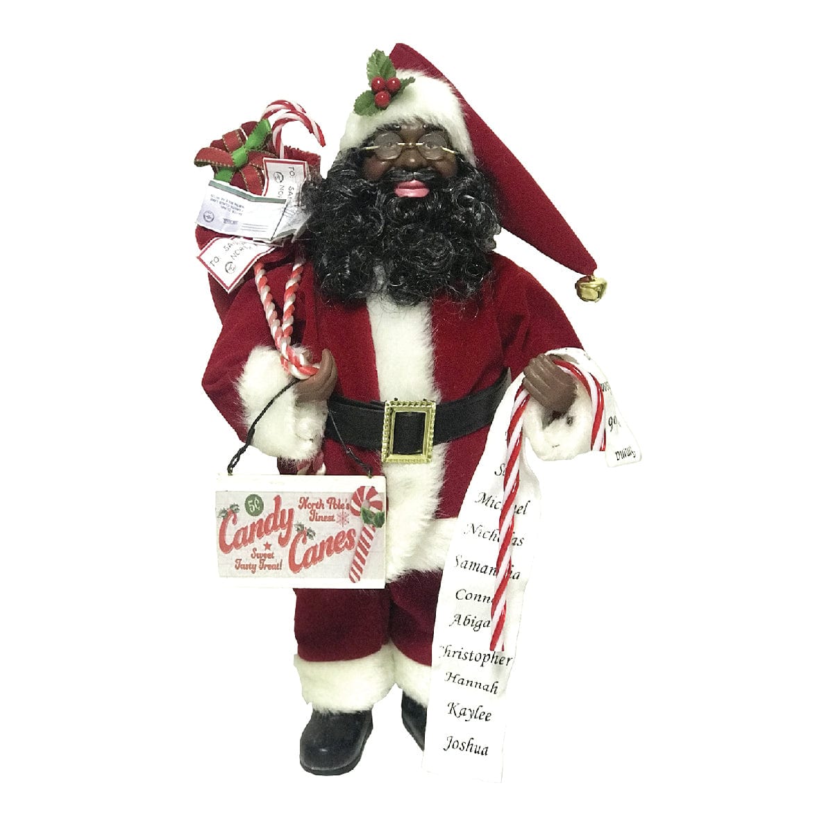 Santa's Workshop Santa's Workshop 15" African American Candy Cane Claus Figurine