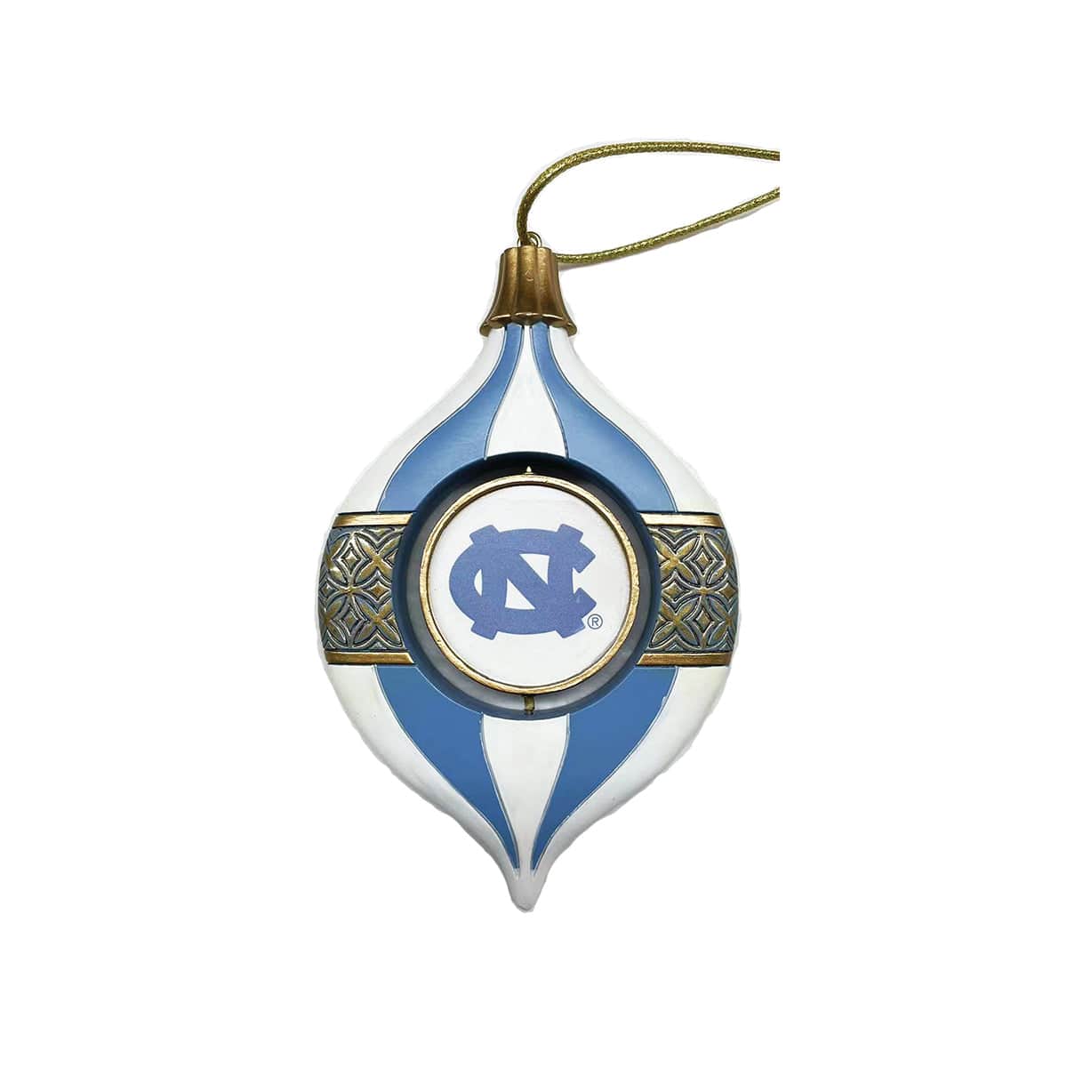 Santa's Workshop 5.5 in. UNC Spinning Ornament - Collegiate Decoration
