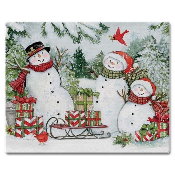 CounterArt Snowman’s Farmhouse – Glass Counter Savers 15 x 12