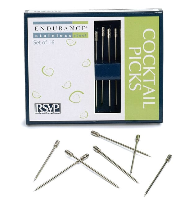RSVP Stainless Steel Cocktail Picks Set of 16