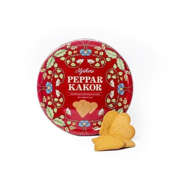 Nyakers Swedish Ginger Snap Cookie Tin 14 oz
