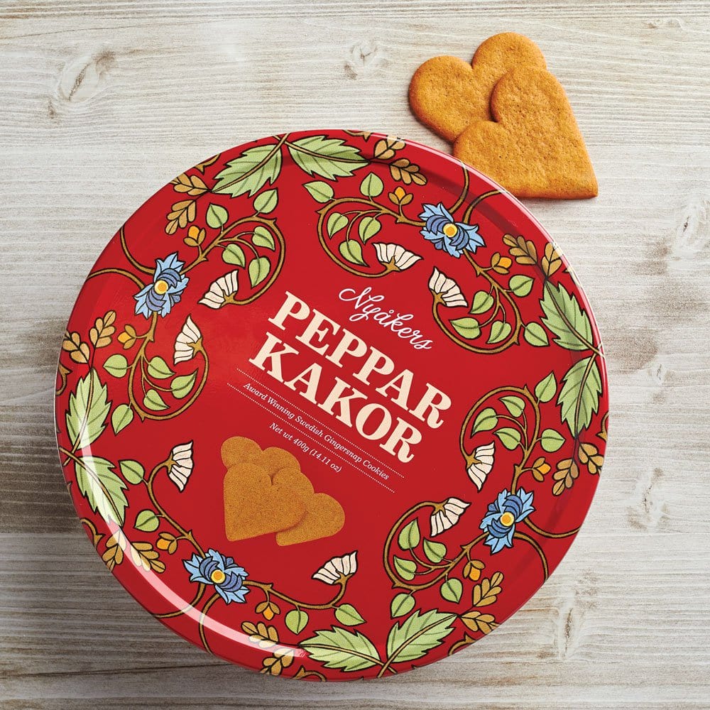 Nyakers Swedish Ginger Snap Cookie Tin 14 oz