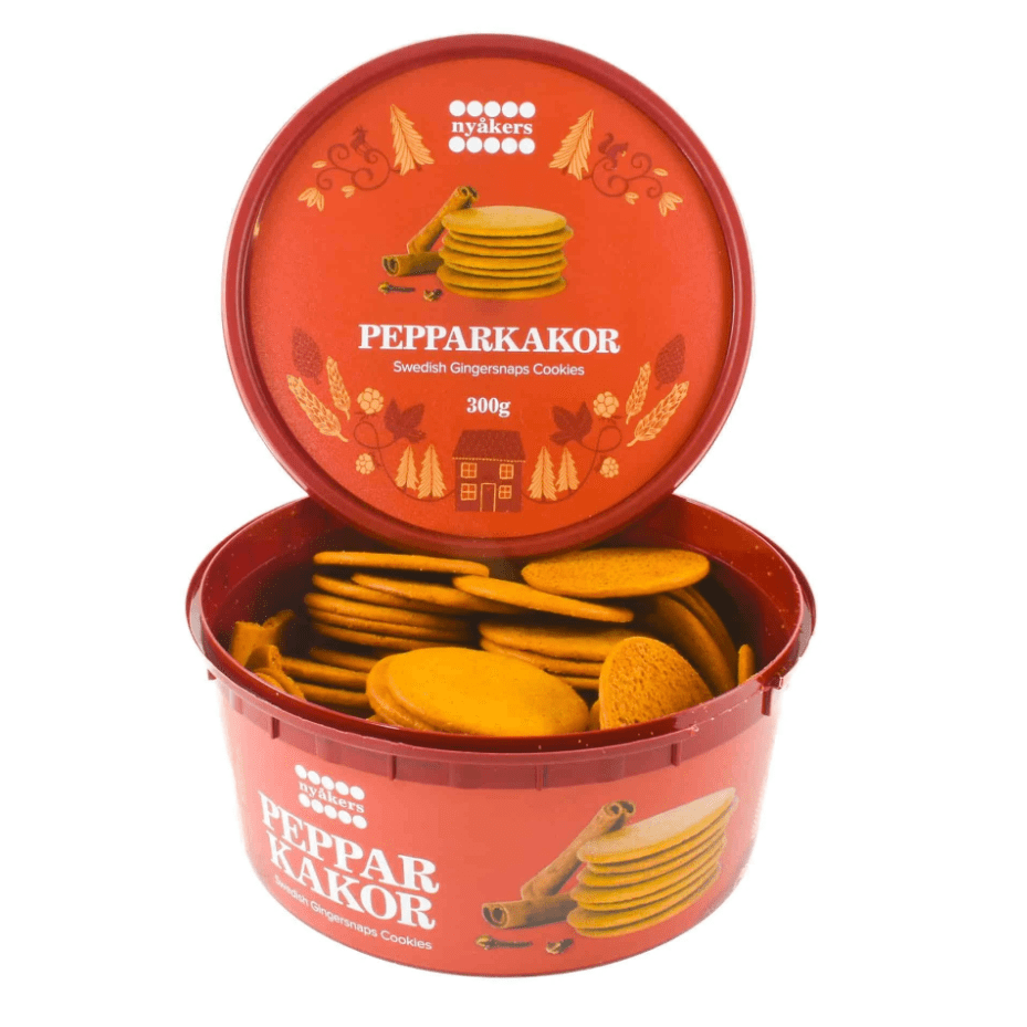 Nyakers Swedish Ginger Snap Cookies 10.5 oz Tub