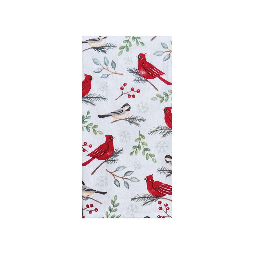 Terry Towel Winter Cardinal Toss - Linen