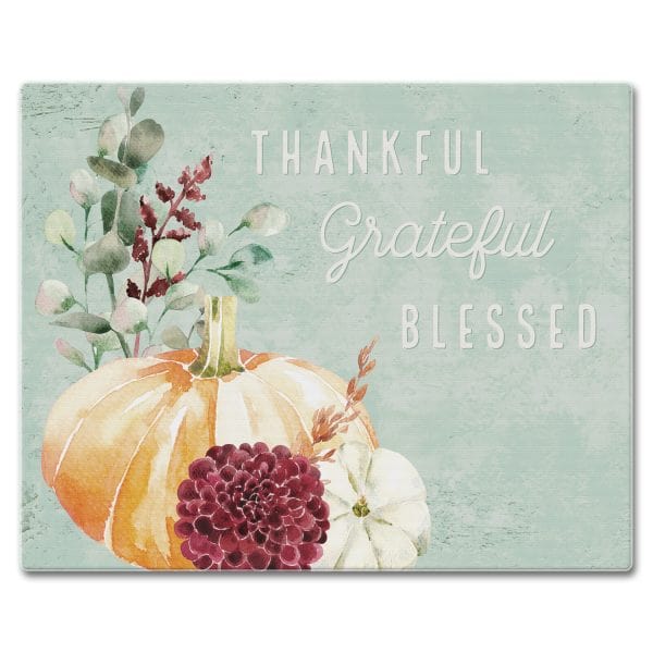 CounterArt Thankful Grateful – Glass Counter Saver 15″ x 12″