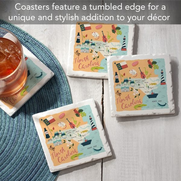 Thirstystone North Carolina Decorative Coasters - North Carolina Gifts
