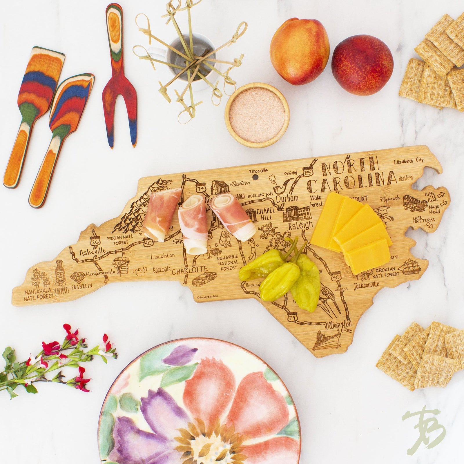 Totally Bamboo Destination North Carolina Bamboo Cutting Board - North Carolina Gifts