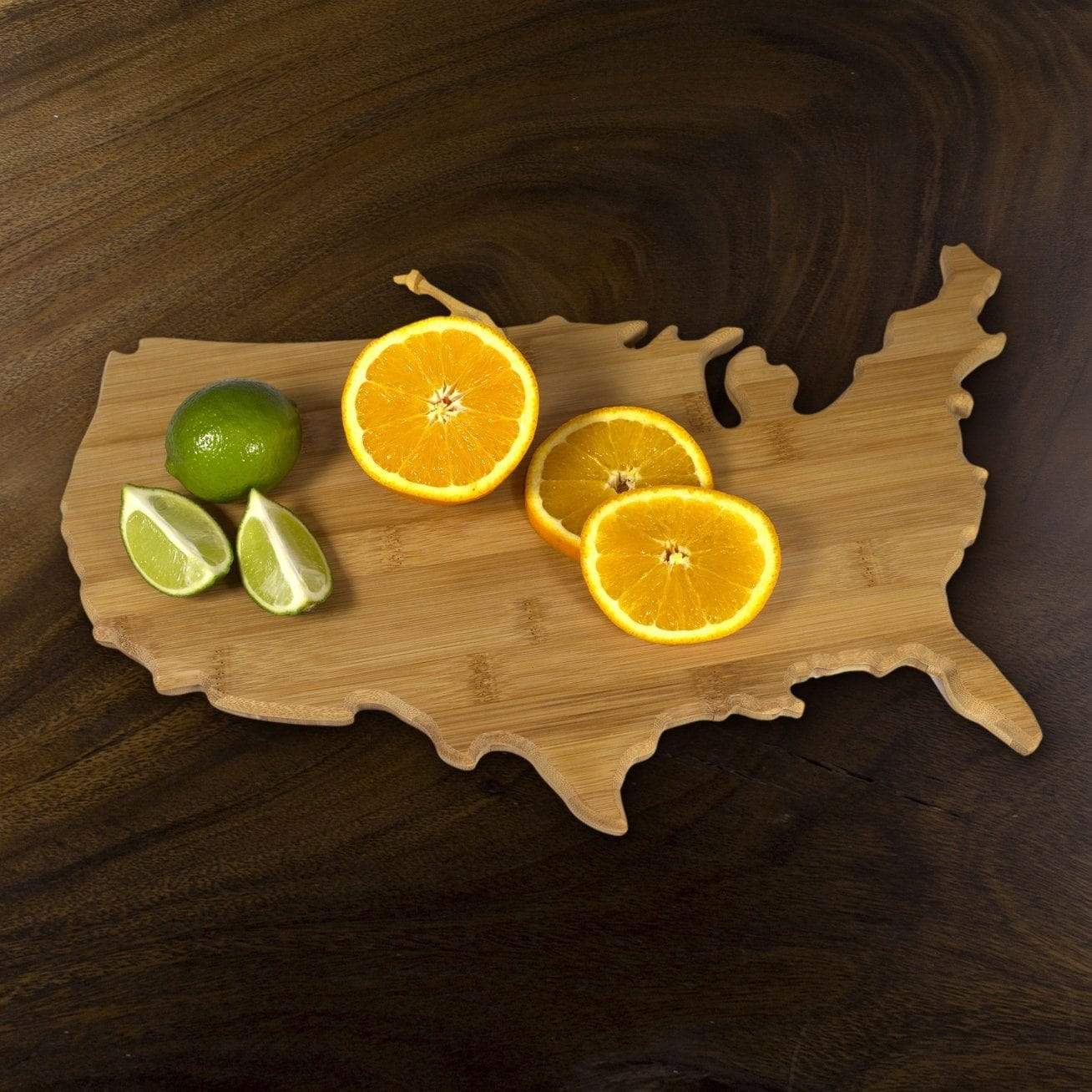 USA Shaped Bamboo Serving and Cutting Board - North Carolina Gifts